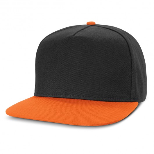 Black Orange Flinders Flat Peak Caps